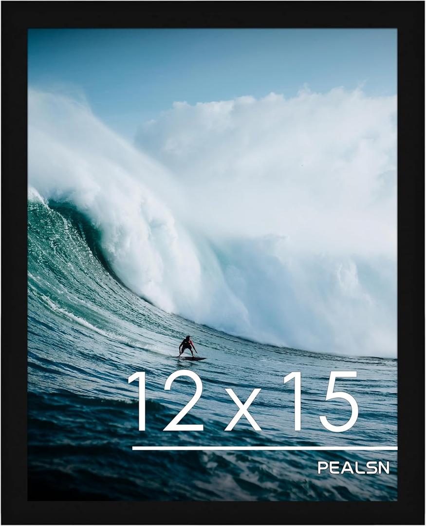 PEALSN 12x15 Picture Frame Black, Photo Frame for Wall Mounting Display Horizontally or Vertically Hanging, 1 Pack