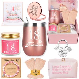 18th Birthday Gifts For Girls, 18 Year Old Girl Birthday Gifts, Happy 18th Birthday Basket Gifts Box for Best Friends Female Daughter Sister Her Girlfriend Coworker Bestie Women Birthday Unique, 8.5 inches x 4.3 inches