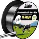 Blulu 14 Gauge Aluminum Electric Fence Wire 1000 ft Aluminum Garden Electric Fence Magnesium Alloy Chicken Wire, High Conductivity and Durability
