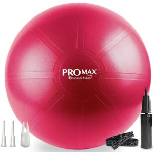 SmarterLife PRO MAX Exercise Ball Yoga, Stability & Balance Trainer for Core Workouts, Fitness, Physical Therapy, Pregnancy & Office Chair Support Anti-Slip, Anti-Burst, 55 cm