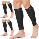 CHARMKING Calf Compression Sleeve for Women & Men Circulation (3 Pairs) 15-20 mmHg is Best Support for Running Cycling (Large-X-Large, 01 Black/Black/Black)