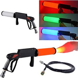 CO2 Cannon Gun Dj,Handheld CO2 Jet Blasterwith RGB LED Lights for Party,with 3m Hose for Christmas,Nightclub,Wedding,Party,Dj Halloween.