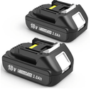 2 Pack 3.0Ah 18 Volt Battery Replace for Makita 18V Battery BL1815 BL1840B, Compatible with makita 18v Battery Chargers and Cordless Power Tools
