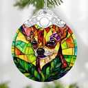 Chihuahua Stained Glass Ornament, Christmas Ornaments  Christmas Tree Decorations, Holiday Decor, Stocking Stuffer, Gift Idea, Gifts for Pet Lover, Dog Lover, and Dog Owner
