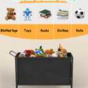 100L Large Kids Toy Box with Wheels, Toy Chest Storage Organizer for Toddlers, Boys, Girls, Toy Storage Bin for Stuffed Animals, PlayRoom, Bedroom, Nursery, Living Room, Black