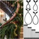 24 Pcs Christmas Garland Tie 4 Size Banister Twisted Ties Decorative Reusable and Flexible Twist Ties for Hang Garland, Lights, and Xmas Holiday Decorations(Black)