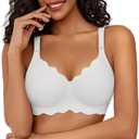 Avidlove Seamless Bras for Women Comfort Wireless Bras Full Coverage Push Up Bralette Smooth Everyday Bra Regular and Plus (Small, White)