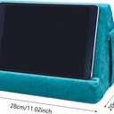 2pcs Multi-Angle Tablet Holder Cushion Stand with Net Pocket & Black Color Phone Stands Upgraded Tablet Pad Support for Phone,Pad,Books (Lakeblue)