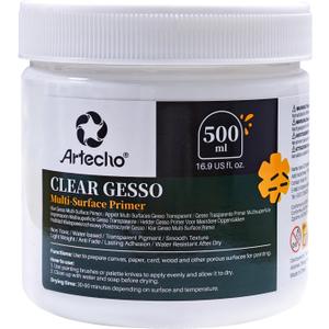 Artecho Clear Gesso 16.9oz / 500ml, Gesso Primer for Acrylic Painting