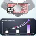 Magnetic for iPhone 14 Pro Magsafe Case Cute Aesthetic - Durable Fashion Funny Phone Case - Girly Cassette Tape Pattern Print Cover Design for iPhone 14 Pro 6.1" Black