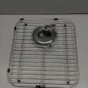 Stainless Steel Universal Sink Protector - 13.1" x 11.6" x 1" Grid With Rear Drain and Sink Strainers