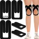 24 Pcs Kinesiology Tape for Knee Pre Cut Knee Tape Breathable Adhesive Sport Tape Waterproof Kinesiology Taping Ankle Gym Fitness Running Tennis Swimming Football (Black)