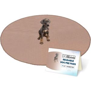 EZwhelp Reusable Dog Pee Pad, Washable Waterproof Mat for Dog Potty Training or Whelping Pad, Round, 60 Inch