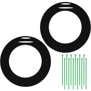 Maasechs 2 Pieces Door Protecting Holiday Wreath Pad with Ties Rubber Pad Door Protector Prevent Scratches for Christmas Seasonal Decorative Protection Walls Glass (Fits 30 to 33 Inch Wreaths, Black)