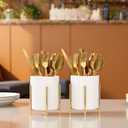 5.9'' Silverware Holder,Kitchen Utensil Holder,Flatware Organizers With Metal Frame, Mesh Flatware Holder Organizer Perfect for Home, Kitchen, Countertop, Party, Camping, Outdoor and Restaurant