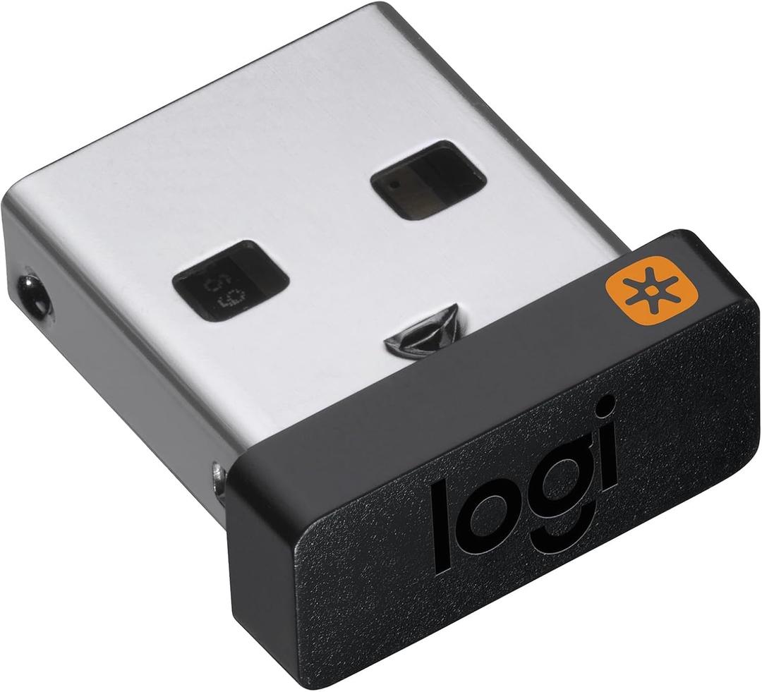 Logitech USB Unifying Receiver, 2.4 GHz Wireless Technology, USB Plug Compatible with All Unifying Devices Like Wireless Mouse and Keyboard, PC/Mac/Laptop - Black