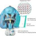 Mambobaby Float Add Tail Baby Swim Float with Canopy Solid Pool Infant Swim Trainer Swimming Training Lying Air Free Water Floats Non-Inflatable Waist Swim Ring for Toddlers (Dinosaur), Medium