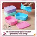 Layhit 4 Pcs Silicone Bento Box Lunch Box for Adult, 23.7 oz Reusable Sandwich Containers Food Storage with Lids Airtight for Lunch Meals Snacks, Dishwasher Freezer Safe (Fluorescent Multicolor)