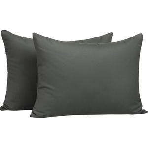 NTBAY Zippered Toddler Pillowcases Set of 2, 100% Brushed Microfiber 13x18 Pillowcases, Super Soft and Cozy Travel Kids Nursery Pillow Cases, 13x18 Inches, Dark Grey