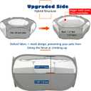 VavoPaw Small Animals Playpen, Waterproof Breathable Indoor Pet Cage Tent with Zipper Cover, Portable Outdoor Exercise Yard Fence for Kitten Hamster Bunny Squirrel Guinea Pig Hedgehog, Gray