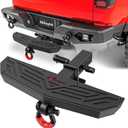 Nilight Hitch Step 2 Inch Receiver Universal Trailer Hitch Step Armor with Anti-Theft D-Ring Shackle Hitch Lock Stabilizer Anti-Slip Design Rear Bumper Guard for Pickups Trucks Vans SUVs ATVs