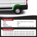 Rear Wheel Trim Fender Flare Molding Panel Quarter Panel Molding Compatible with RAM ProMaster 1500 ProMaster 2500 ProMaster 3500 Cargo Van 2019 2020 2021 2022 2023 2024 (Left)
