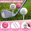 Realspring 25 Pcs/12 Sets Women's Golf Ball Funny Golf Ball for Women with Tees Gift Box and Golfing Gifts for Women Coworker Employee Golfer (Pink, Playful Style)