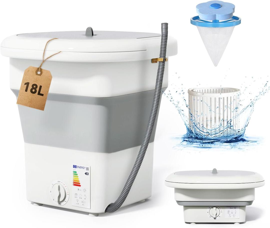 Mini Portable Washing Machine and Dryer Upgraded 18L Powerful Motor Deep Cleaning Of Clothes, Mini Lavadora y Secadora Portatil
