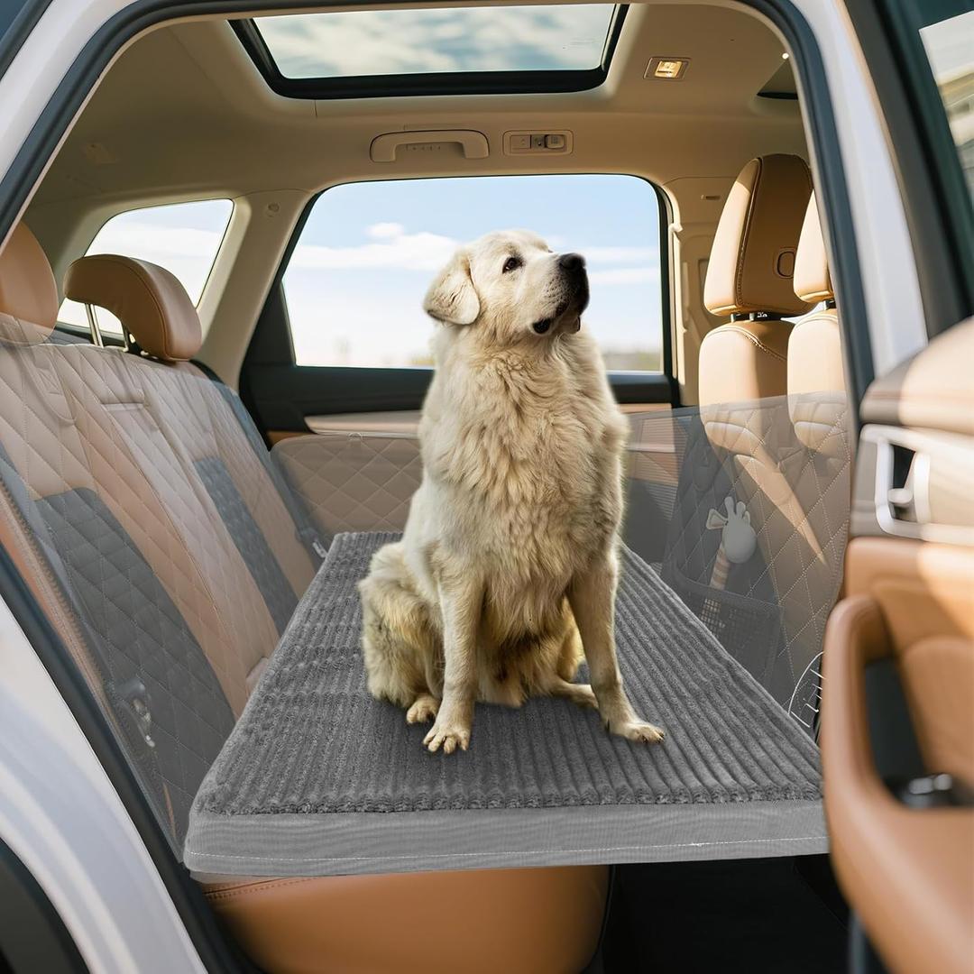 Dog Bed Mat for Car,Non-Slip Waterproof Dog Car Bed Mat Easy Clean,Car's Dogs Beds Mats Fits Back Seat Extender,Dogs Beds Mats for Car's Back Seat with Washable Removable Cover(23.5x51in,Grey)