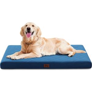 Orthopedic Dog Bed Mat Large Medium Sized Dogs, Waterproof Dog Crate Bed with Removable Cover, Washable Pet Bed with Egg Crate Foam, 35"x22", NOT Chewproof