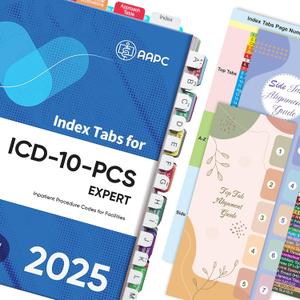 2 x Index Tabs for ICD-10-PCS 2025-AAPC Version, Upgraded Complete Book Tabs Set (Book not Included), Color-Coded Tabs for Every Chapter with Code Ranges, Laminated & Waterproof & Repositionable