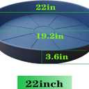 3 Pack of 22 inch Plant Saucer (19.2 Inch Base), 3.6" Depth Tray, Large Deep Garden Plastic Flower Planter Plant Trays for Indoors Outdoor Bath Bath (22", Blue)