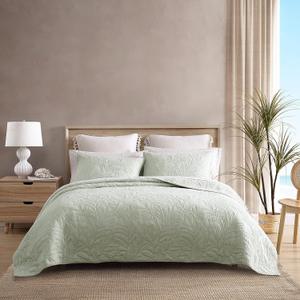 Tommy Bahama - King Quilt, Reversible Cotton Bedding, Pre-Washed for Added Softness (Costa Sera Green, King)
