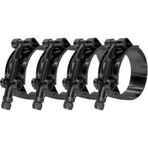 BOTTEN 4 Pack 1.5" Stainless Steel T-Bolt Hose Clamps - Clamp Range 44-50mm for 1.5 Hose ID (Black) - Durable and Reliable Hose Clamps for Secure Connections"