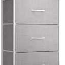 AODK Dresser for Bedroom Nightstand Small Chest of Drawers End Table for Living Room, Closet with 3 Storage Drawers Organizer Clothes, Light Grey