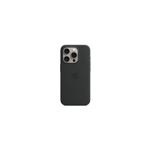Apple iPhone 15 Pro Max Silicone Case with MagSafe: Lightweight Phone Case, Wireless Charging Compatible, Smooth Matte Finish; Black