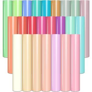 Tintnut Pastel Heat Transfer Vinyl -24 Sheets 12"x10" Candy Color Iron on Vinyl for T-Shirts Clothing Bags Multicolored HTV Vinyl for All Cutting Machine