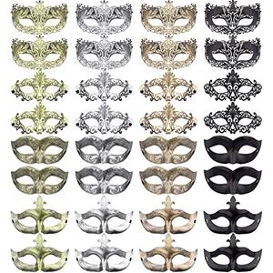 FEQO 32 Pieces Masquerade Masks Vintage Antique Venetian Masks Masquerade Party Mask