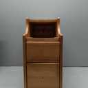 Small Nightstand, Narrow Nightstand, Solid Slim Wood Night Stand for Small Spaces, Couch, Walnut Color 7.87in Wide