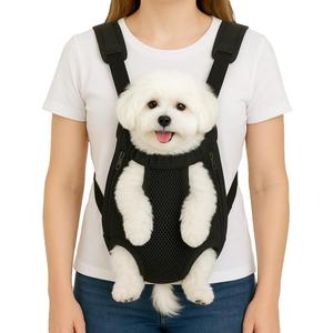 Dog Backpack Carrier, Adjustable Pet Front Carriers, Legs Out Carrying Sling Travel Bag for Small Medium Dogs 10-16 Lbs, Soft Wearable Puppy Chest Carry Backpacks for Walking/Hiking/Camping/Traveling (XL, Black)