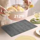 Vinyl Placemats Set of 6-1217.7 Inch Waterproof & Heattable Placemats, Fall Faux Leather Wipeable Outdoor Table Mat for Dining, Kitchen, Indoor Outdoor Use (Grey, Wood Grain) (Gray)