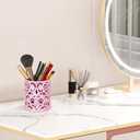 EasyPAG Purple Pen Holder for Desk, 2 Pack Round Pen Organizer, Brush Holder for Vanity, Metal Pencil Cup Organizer for Home, Office, Classroom, School