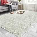 Super Soft FLUFFY Shaggy Rug Anti-Slip Carpet Mat Living Room Large Area Rugs Modern Floor Bedroom Extra Large Size Non Shedding (Cream, 91cm x 152cm)