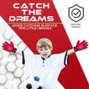 BEAST RAGE Soccer Goalkeeper Gloves for Kids Boys Youth,Soccer Goalie Gloves 4MM Anti-Slip Latex Palm Double Wrist Support,All Weather Football Gloves (Size 3 Suitable for 5-6 Years Old, Red)