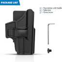 TEGE Polymer OWB Holster Compatible with Glock 43, Tactical Index Finger Release Paddle Belt Holster, 60 Adjustable Cant Open Carry, Right-Handed, Black