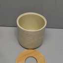 Natural Travertine Textures Beige Mini Trash Can with Bamboo Lid, Small Countertop Trash Can for Bathroom, Kitchen, Vanity, Desk Trash Can, Table Top Mini Garbage Can for Dining Room, Tiny Waste Basket