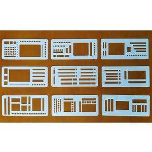 9 Pack Planner Stencils Templates - Calendar Journal Dot Grid Stencil for Planners - Handmade Flexible Record Template