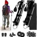 Collapsible Trekking Poles for Hiking - Lightweight Aluminum Walking Sticks with Adjustable Locks, Extendable to 51 Inches (Set of 4)