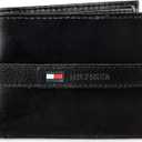 Tommy Hilfiger Men's Classic Bifold Wallet with ID Window and Multiple Card Slots (Casual Black Ranger)
