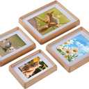 5x7 inch Natural Wood Picture Frame, Natural Beech Wooden Frame, Display Pictures 3.5x5 with Mat or 5x7 Without Mat, for Tabletop Display Home Decor Wood Photo Frames